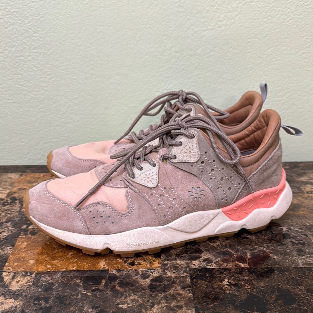 Free People Flower Mountain Pink Technical Fabric And Suede Sneakers Wesley